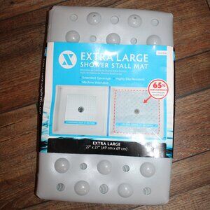 27 x27 Inch Extra Large Shower Stall Anti-Slip Shower Safety Mat, suction cups